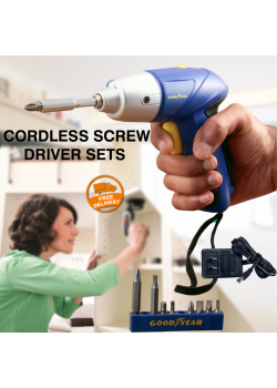 Goodyear Cordless Screw Driver Sets with 10 Bits, GY16002